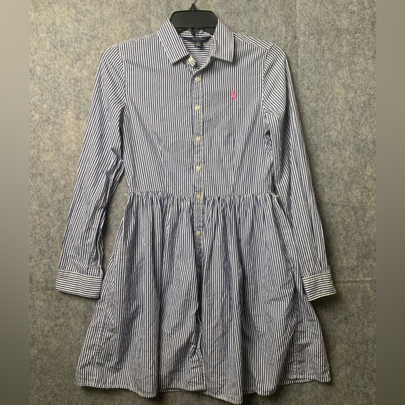 Polo Ralph Lauren Girl‎ Size 16 striped long sleeve button down dress - Picture 1 of 8